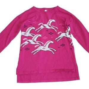 Tea Collection 6 Dakota Horses Tunic Top Magenta Pink